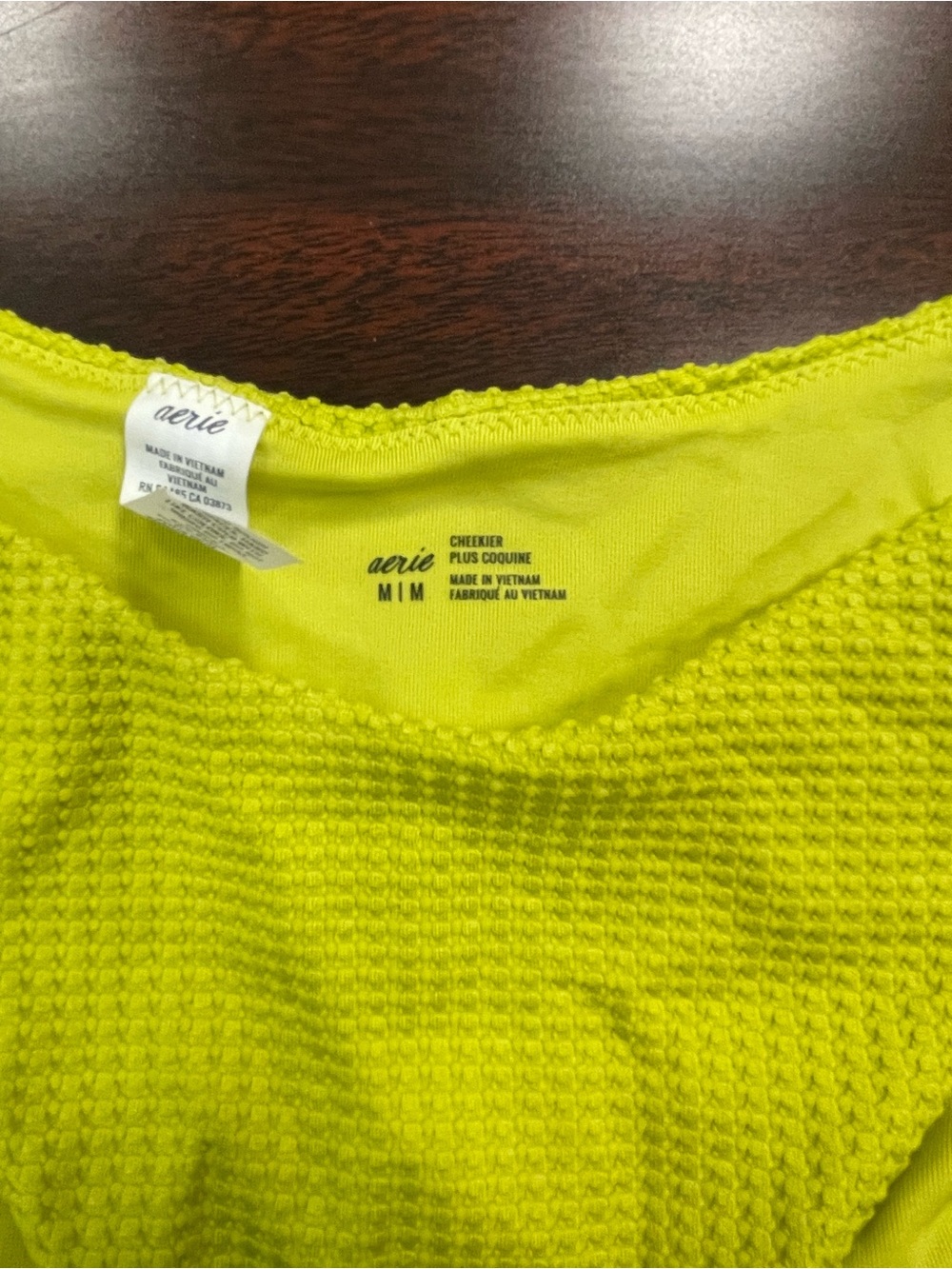aerie Textured High-Cut Bikini Bottom Size Medium - Picture 2 of 6